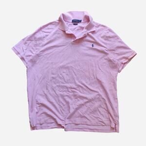 classic Pink Polo Ralph Lauren polo shirt woith navy embroidered pony